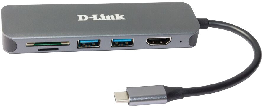 D-Link DUB-2327 dockningsstationer för bärbara datorer Kabel USB Type-C Grå