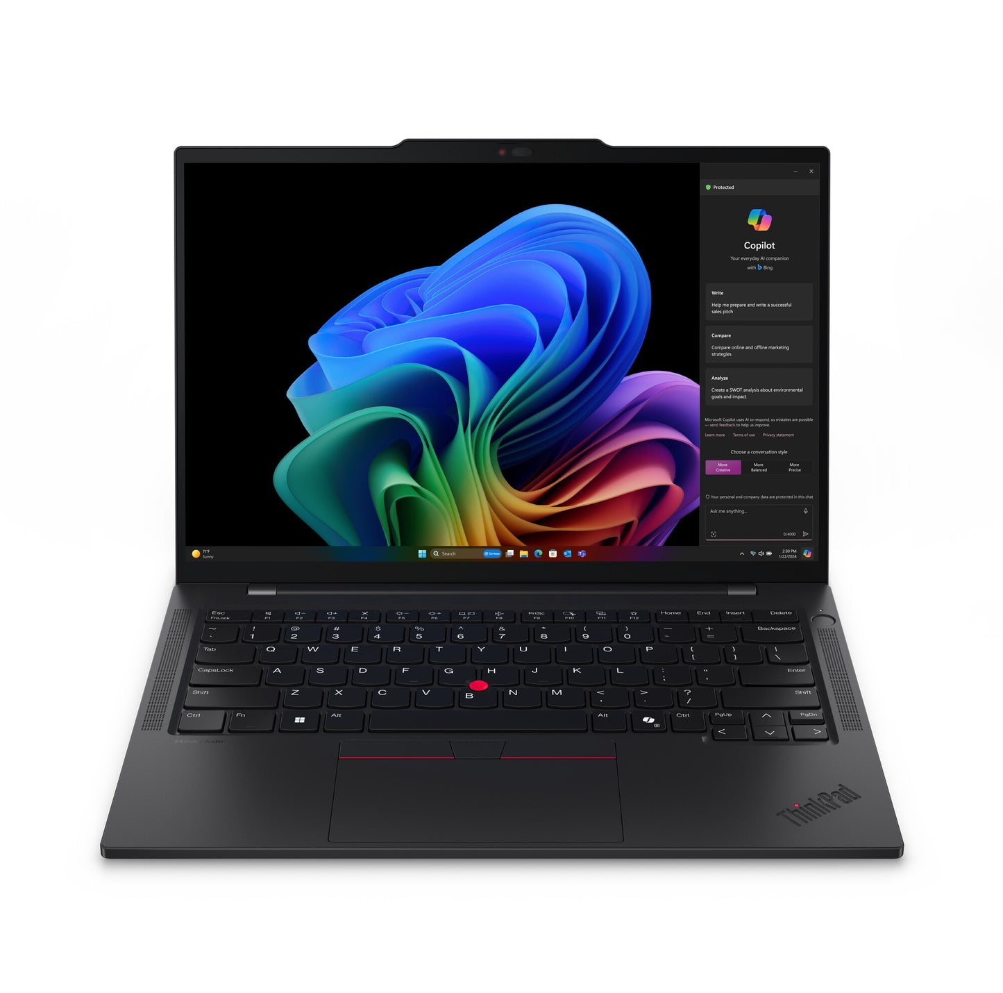 Lenovo ThinkPad T14s Gen 6 (Snapdragon) Copilot+ PC Qualcomm Snapdragon X1E-78-100 Bärbar dator 35,6 cm (14") WUXGA 32 GB LPDDR5x-SDRAM 1 TB SSD Wi-Fi 7 (802.11be) Windows 11 Pro Nordic Svart