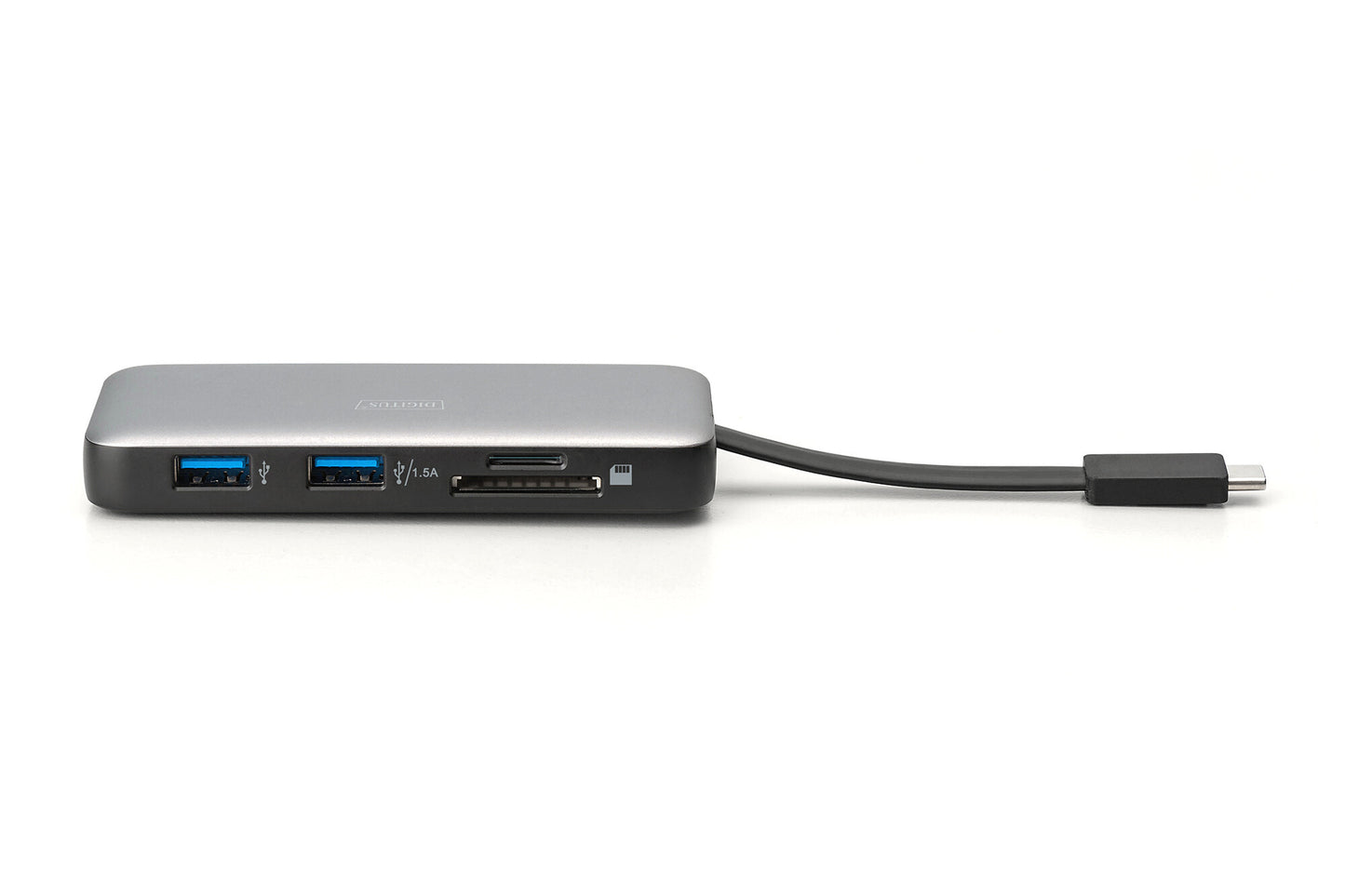 Digitus DA-70916 dockningsstationer för bärbara datorer Kabel USB 3.2 Gen 2 (3.1 Gen 2) Type-C Svart, Grå