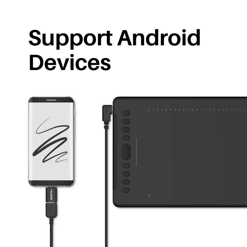 HUION H1161 ritplattor Svart 5080 lpi 279,4 x 174,6 mm USB