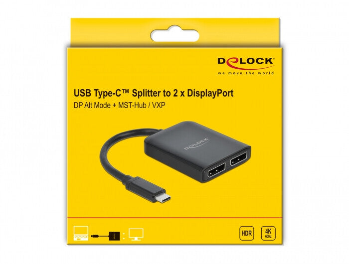 DeLOCK 87754 bilddelare DisplayPort 2x DisplayPort