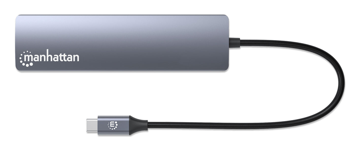 Manhattan 153959 dockningsstationer för bärbara datorer Kabel USB 3.2 Gen 1 (3.1 Gen 1) Type-C Silver