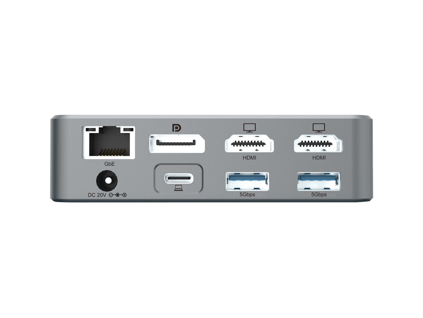Conceptronic DONN25G dockningsstationer för bärbara datorer Kabel USB 3.2 Gen 2 (3.1 Gen 2) Type-C Silver
