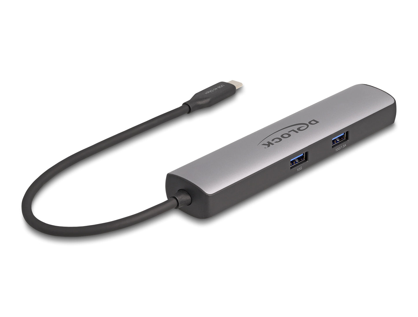 DeLOCK 87865 dockningsstationer för bärbara datorer Kabel USB 3.2 Gen 2 (3.1 Gen 2) Type-C Svart, Grå