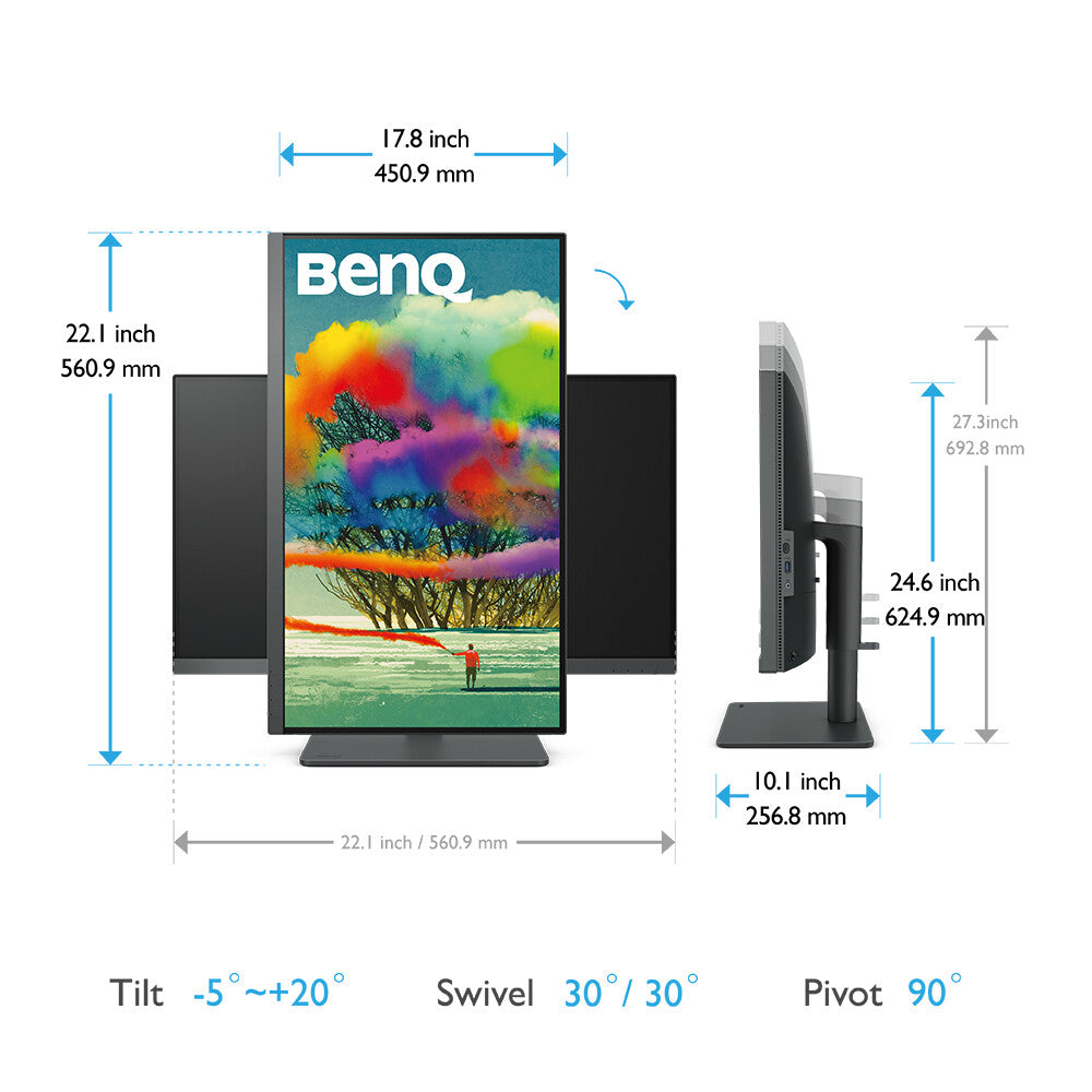 BenQ PD2705U platta pc-skärmar 68,6 cm (27") 3840 x 2160 pixlar 4K Ultra HD LED Svart