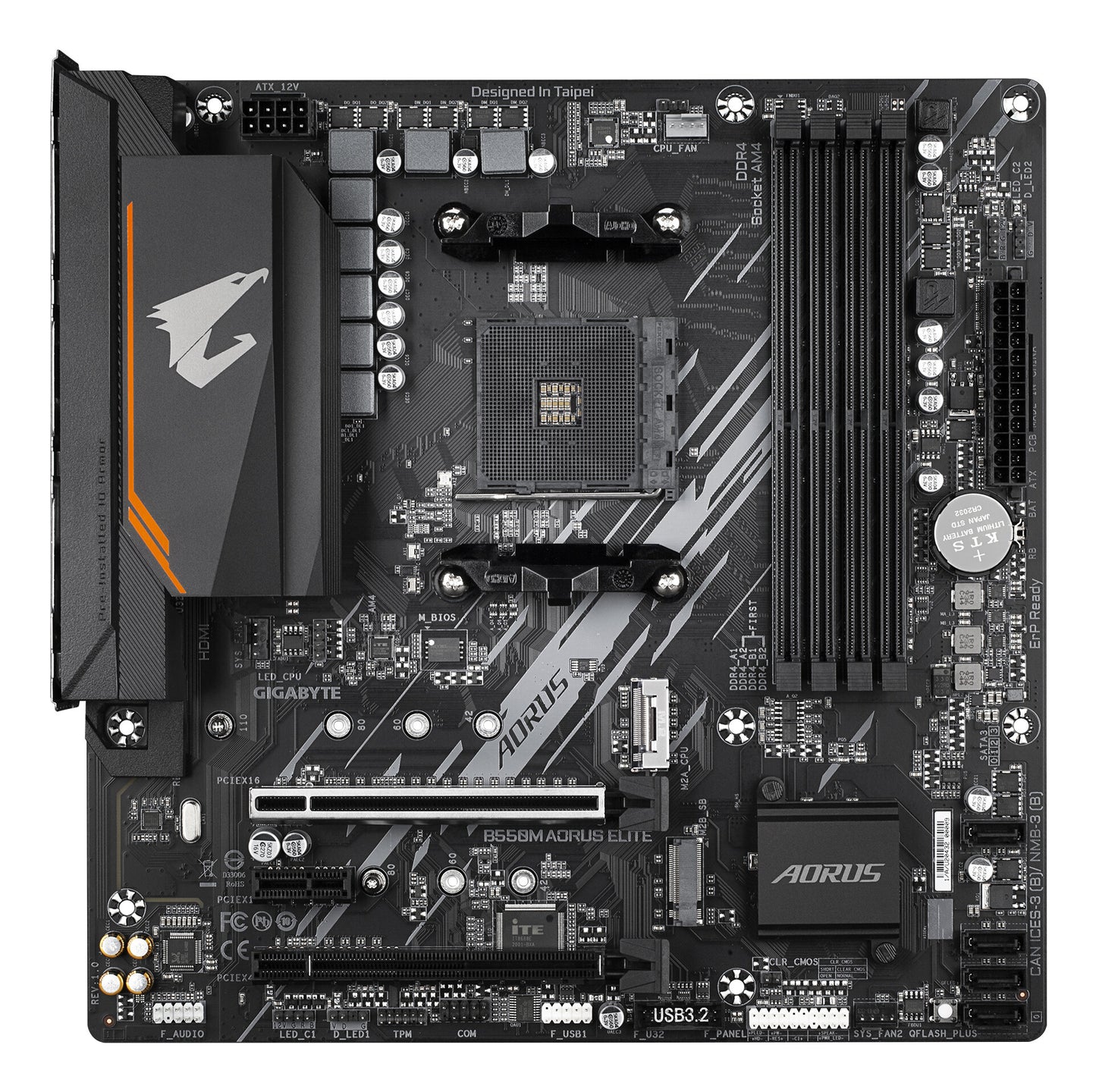 GIGABYTE B550M AORUS ELITE moderkort AMD B550 Uttag AM4 micro ATX