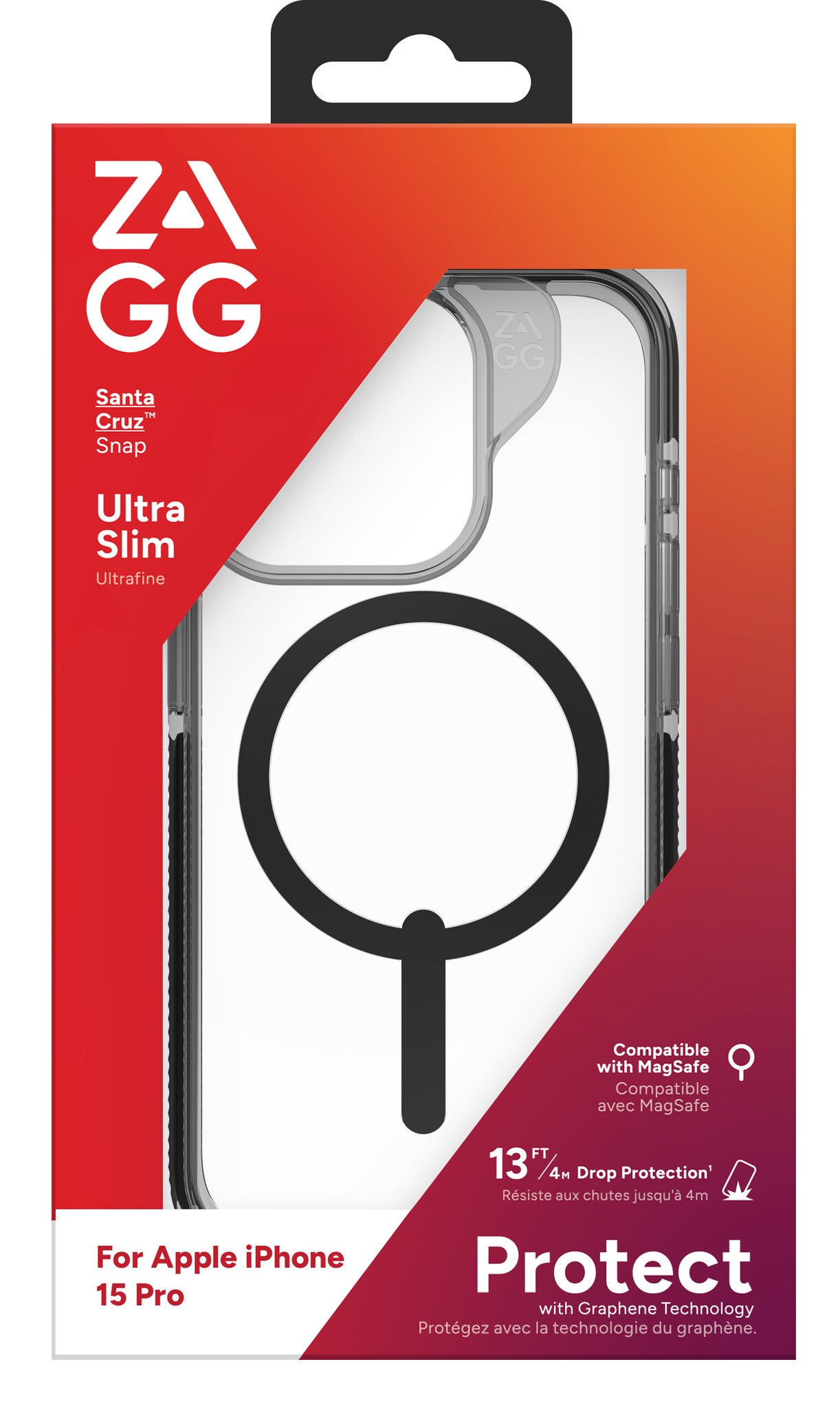 ZAGG Cases Santa Cruz Snap Apple iPhone 15 Pro Black EN/FR
