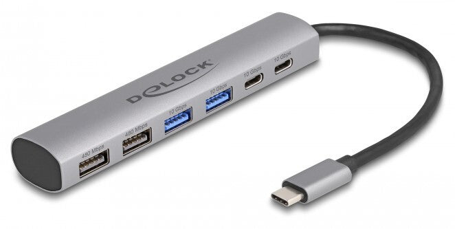 DeLOCK 64232 dockningsstationer för bärbara datorer Kabel USB 3.2 Gen 1 (3.1 Gen 1) Type-A + Type-C Grå