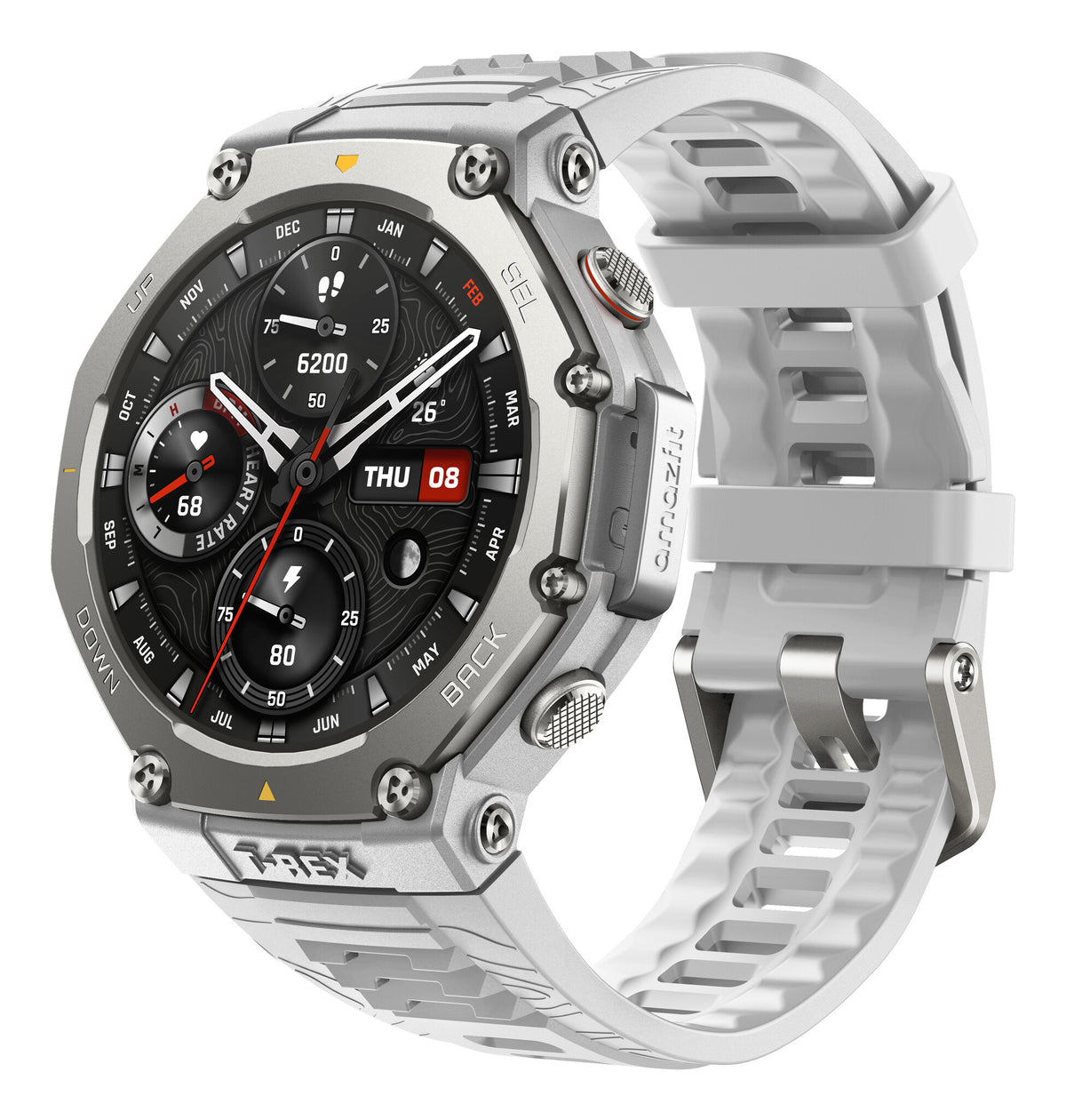 Amazfit T-Rex 3 3,81 cm (1.5") AMOLED Digital 480 x 480 pixlar Pekskärm Rostfritt stål GPS