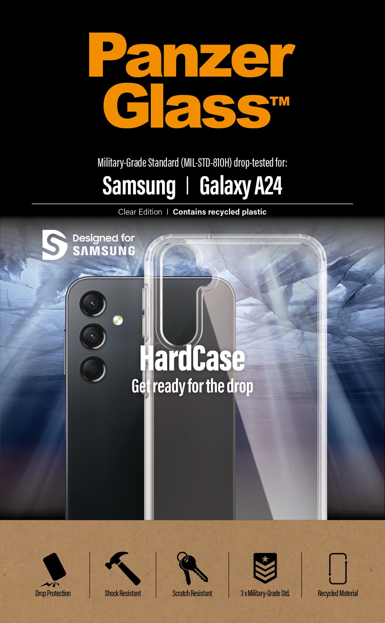 PanzerGlass ® HardCase Transparent Samsung Galaxy A24 mobiltelefonfodral Omslag