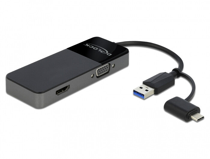 DeLOCK 64085 dockningsstationer för bärbara datorer USB 3.2 Gen 1 (3.1 Gen 1) Type-A Svart
