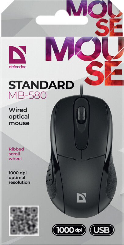 Defender STANDARD MB-580 datormöss Kontor Ambidextrous USB Type-A Optisk 1000 DPI