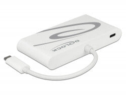 DeLOCK 87731 dockningsstationer för bärbara datorer USB 3.2 Gen 1 (3.1 Gen 1) Type-C Grå, Vit