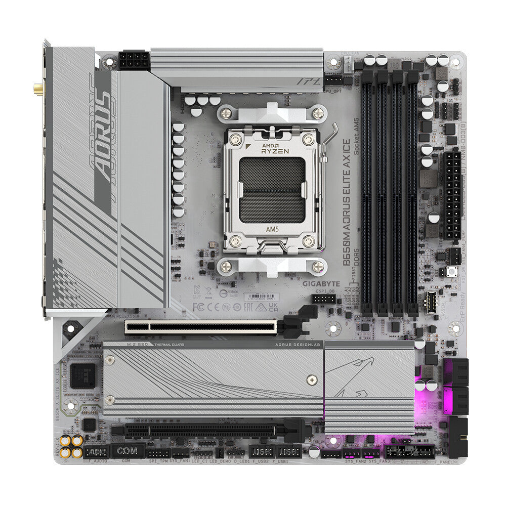 GIGABYTE B650M AORUS ELITE AX ICE moderkort AMD B650 AM5-sockel micro ATX