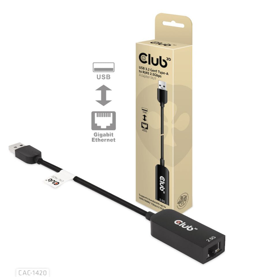 CLUB3D CAC-1420 nätverkskort Ethernet 2500 Mbit/s