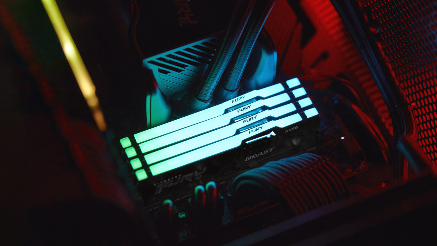Kingston Technology FURY Beast RGB RAM-minnen 128 GB 4 x 32 GB DDR5 5600 MT/s