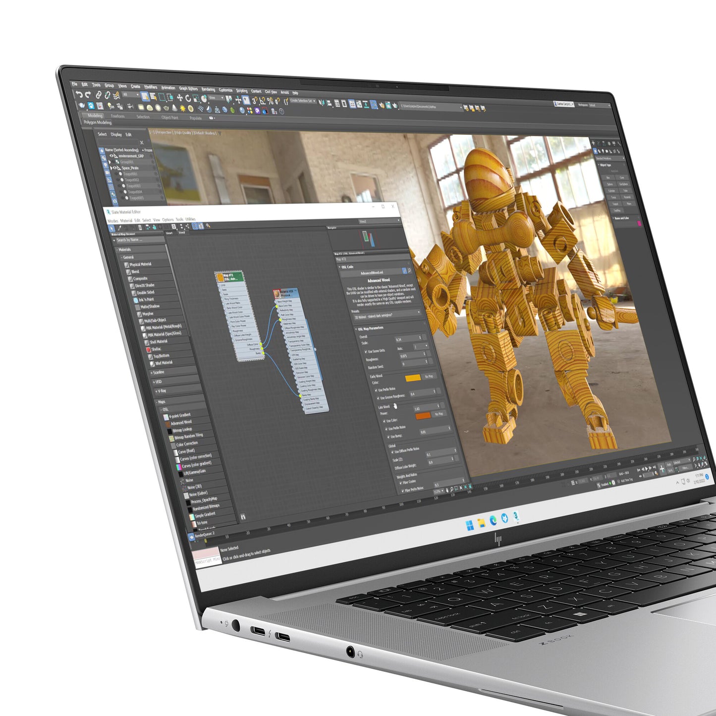HP ZBook Studio G11 Intel Core Ultra 9 185H Mobil arbetsstation 40,6 cm (16") WUXGA 64 GB DDR5-SDRAM 1 TB SSD NVIDIA RTX 3000 Ada Wi-Fi 7 (802.11be) Windows 11 Pro AI PC, AI Workstation Silver