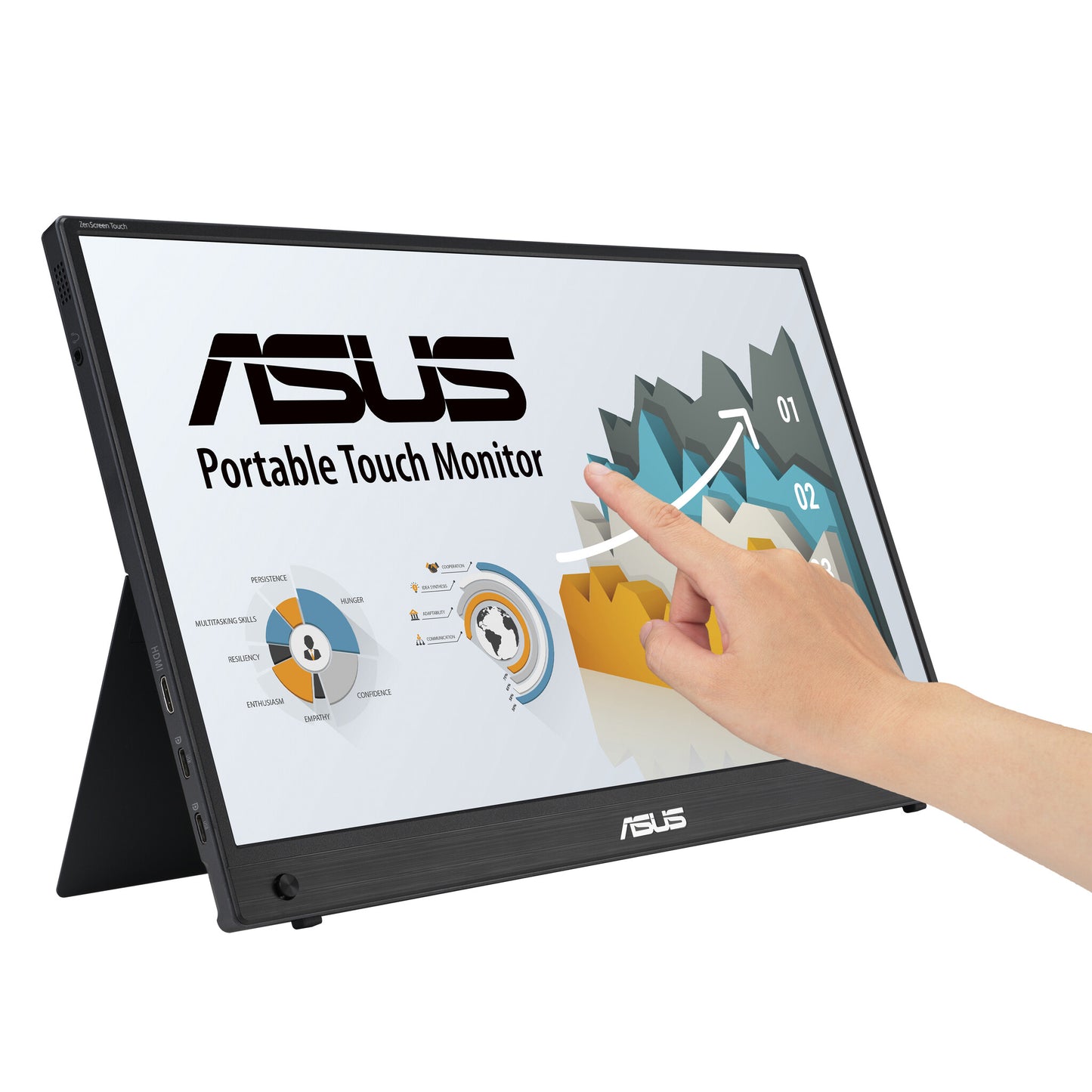 ASUS ZenScreen MB16AHT platta pc-skärmar 39,6 cm (15.6") 1920 x 1080 pixlar Full HD Pekskärm Svart