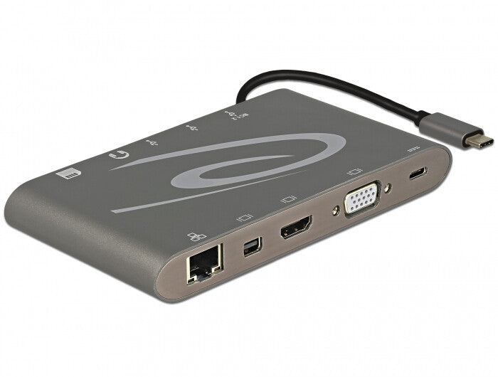 DeLOCK 87297 dockningsstationer för bärbara datorer USB 3.2 Gen 2 (3.1 Gen 2) Type-C Grå