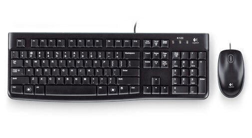 Logitech Desktop MK120 tangentbord Mus inkluderad USB QWERTZ Slovakiska Svart