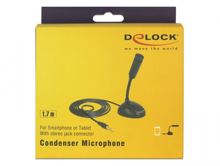 DeLOCK 65872 mikrofoner Svart Mikrofon till mobiltelefon/smartphone