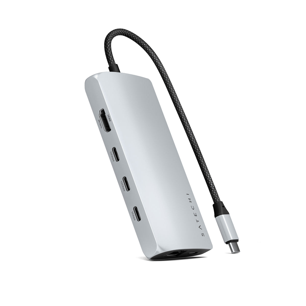 Satechi ST-P8KES dockningsstationer för bärbara datorer Kabel USB 3.2 Gen 1 (3.1 Gen 1) Type-C Silver