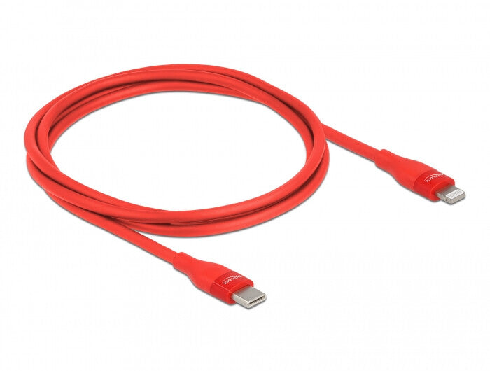 DeLOCK 86634 mobiltelefonkablar Röd 1 m USB C Lightning