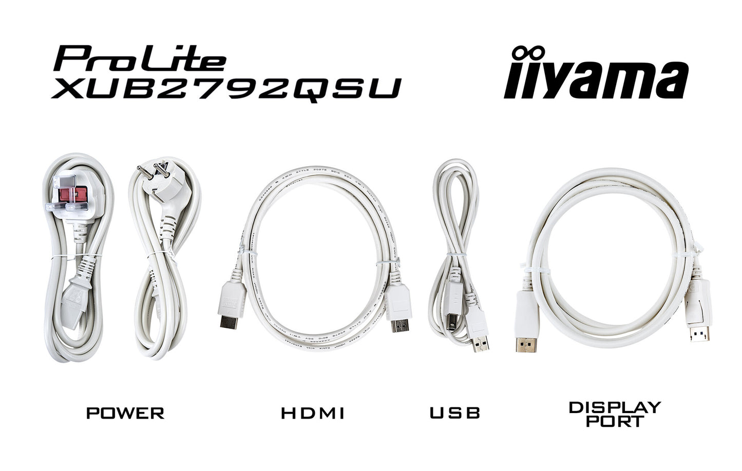 iiyama ProLite XUB2792QSU-W6 platta pc-skärmar 68,6 cm (27") 2560 x 1440 pixlar Quad HD LED Vit