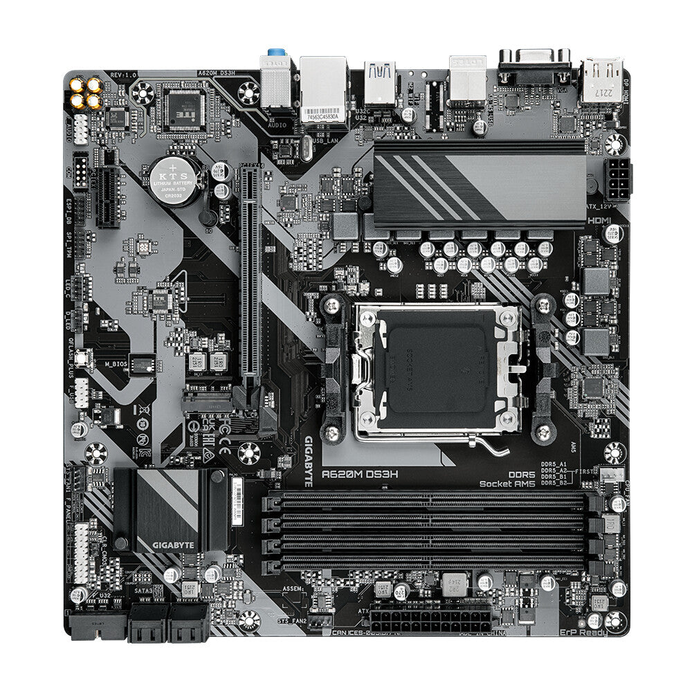 GIGABYTE A620M DS3H moderkort AMD A620 AM5-sockel micro ATX