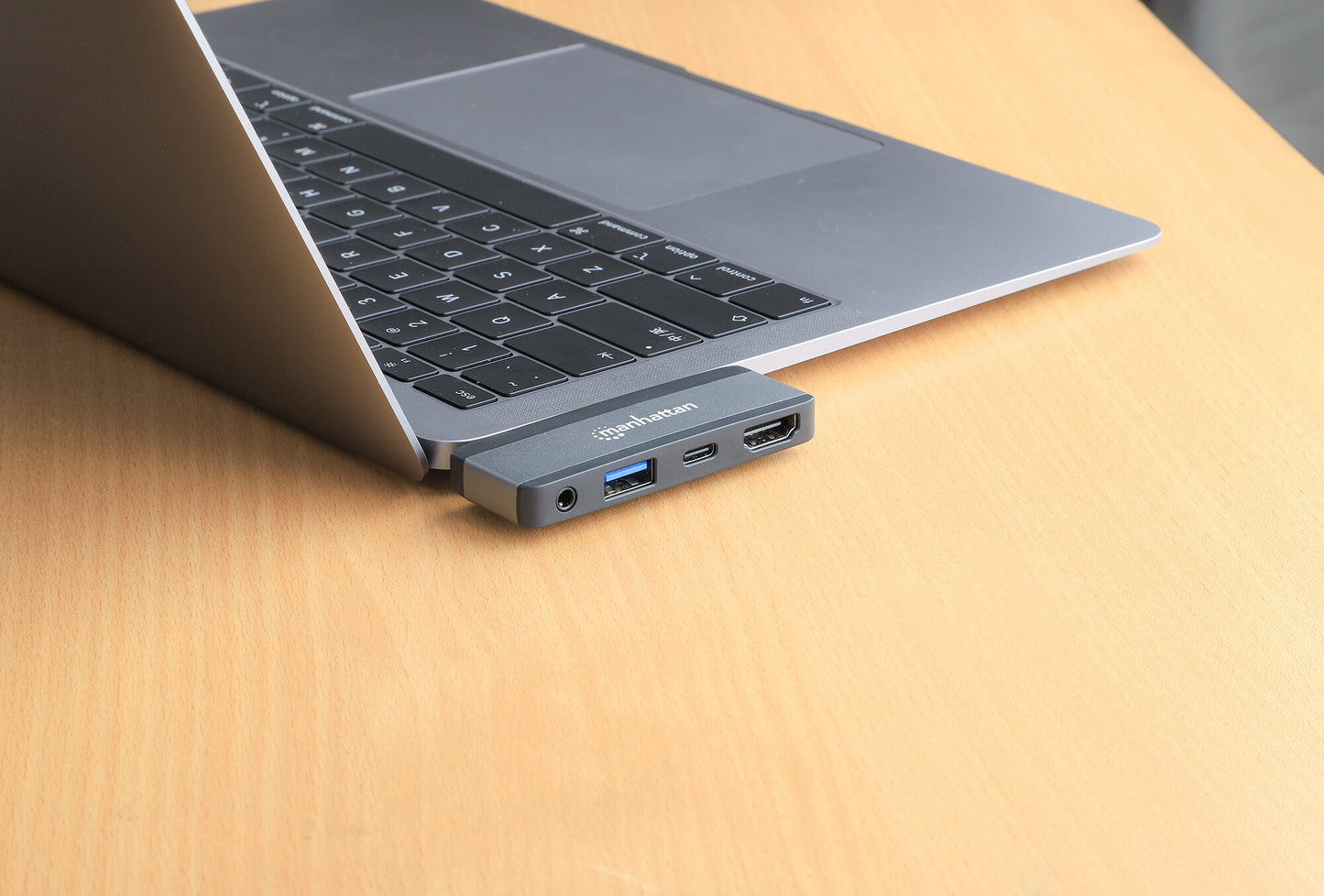 Manhattan 190404 dockningsstationer för bärbara datorer Kabel USB 3.2 Gen 2 (3.1 Gen 2) Type-C Grå