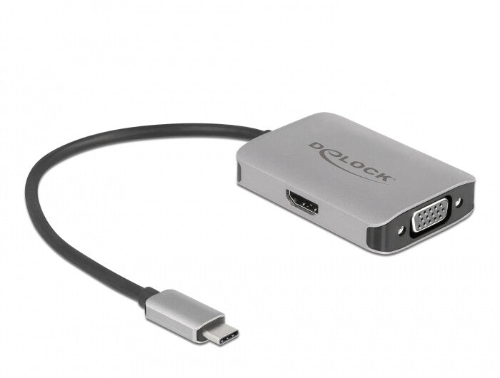 DeLOCK 87776 bilddelare USB Type-C 1x HDMI + 1x VGA
