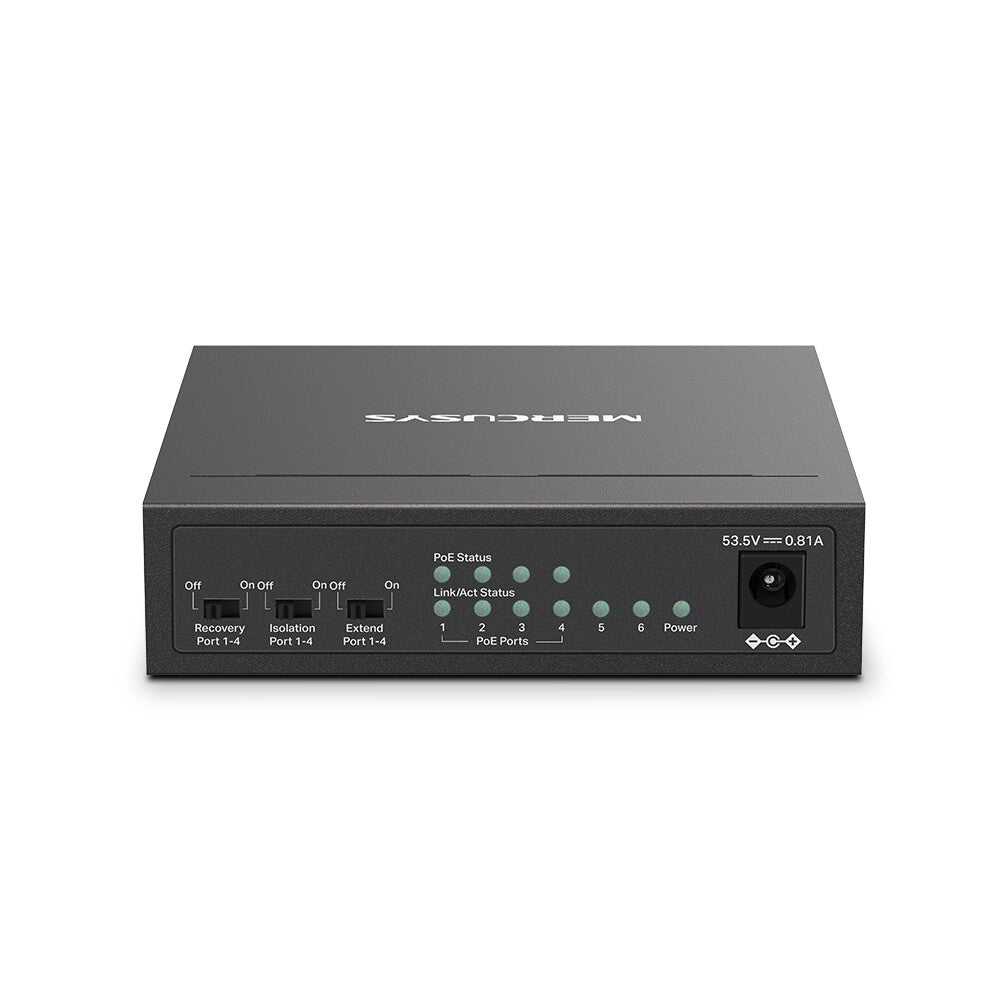 Mercusys MS106LP nätverksswitchar hanterad Fast Ethernet (10/100) Strömförsörjning via Ethernet (PoE) stöd Svart