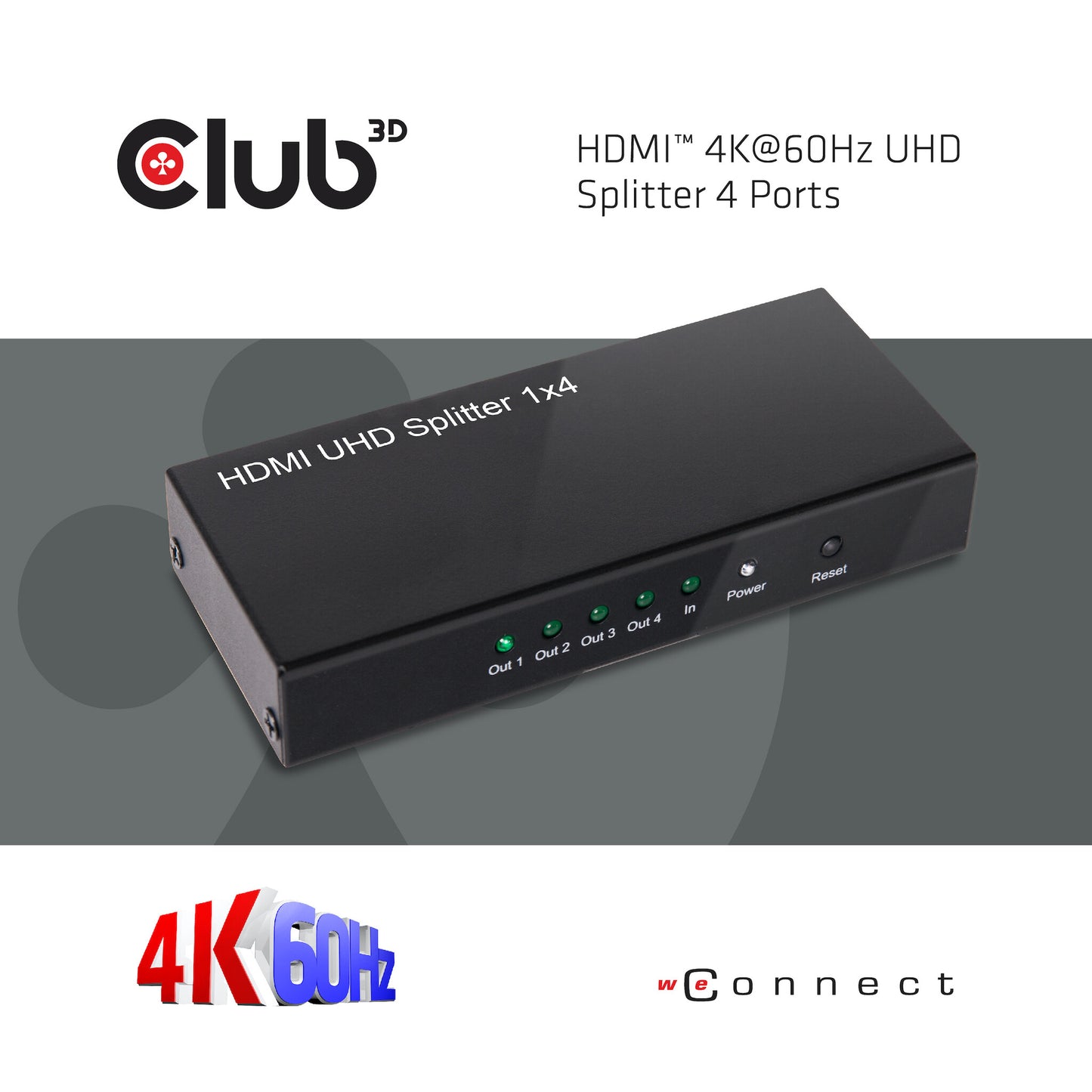 CLUB3D HDMI 2.0 UHD Splitter 4 Ports
