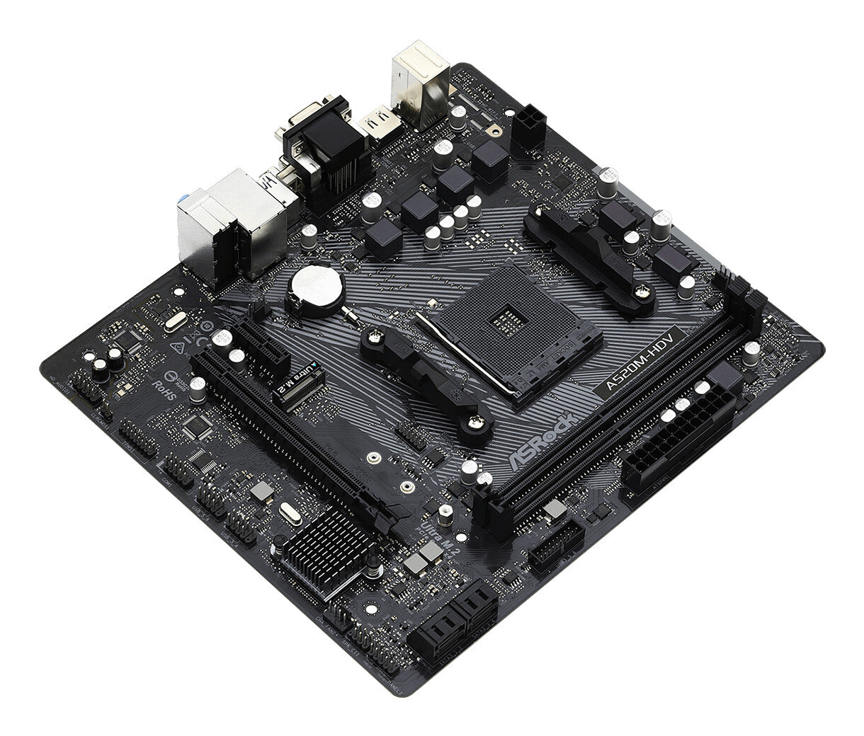 Asrock A520M-HDV Uttag AM4 micro ATX