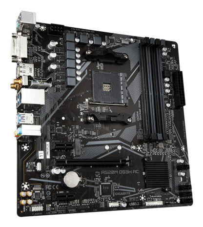 GIGABYTE A520M DS3H AC moderkort AMD A520 Uttag AM4 micro ATX