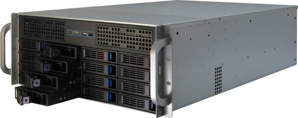 Inter-Tech 4U-4416L Ställning Svart, Silver