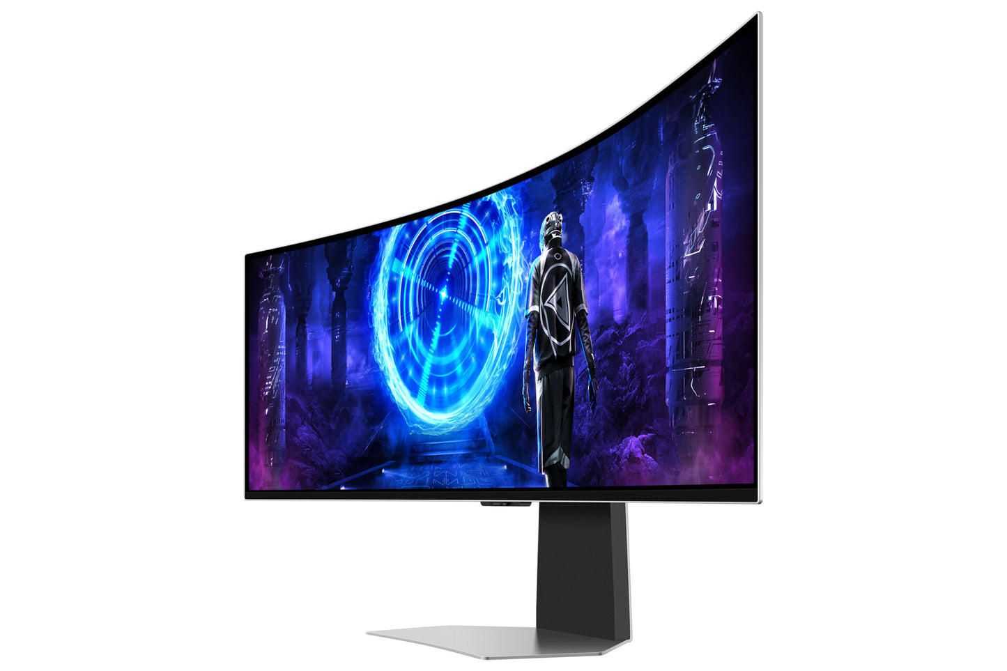 Samsung G95SD platta pc-skärmar 124,5 cm (49") 5120 x 1440 pixlar Dual QHD OLED Silver