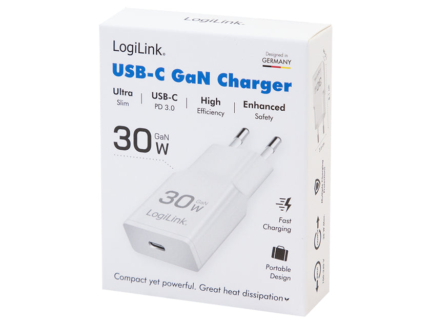 Logilink-adapter GaN 30Watt 1xUSB-C Vit