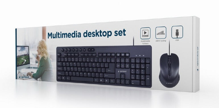 Gembird KBS-UM-04 tangentbord Mus inkluderad Universal USB QWERTY Engelska (USA) Svart