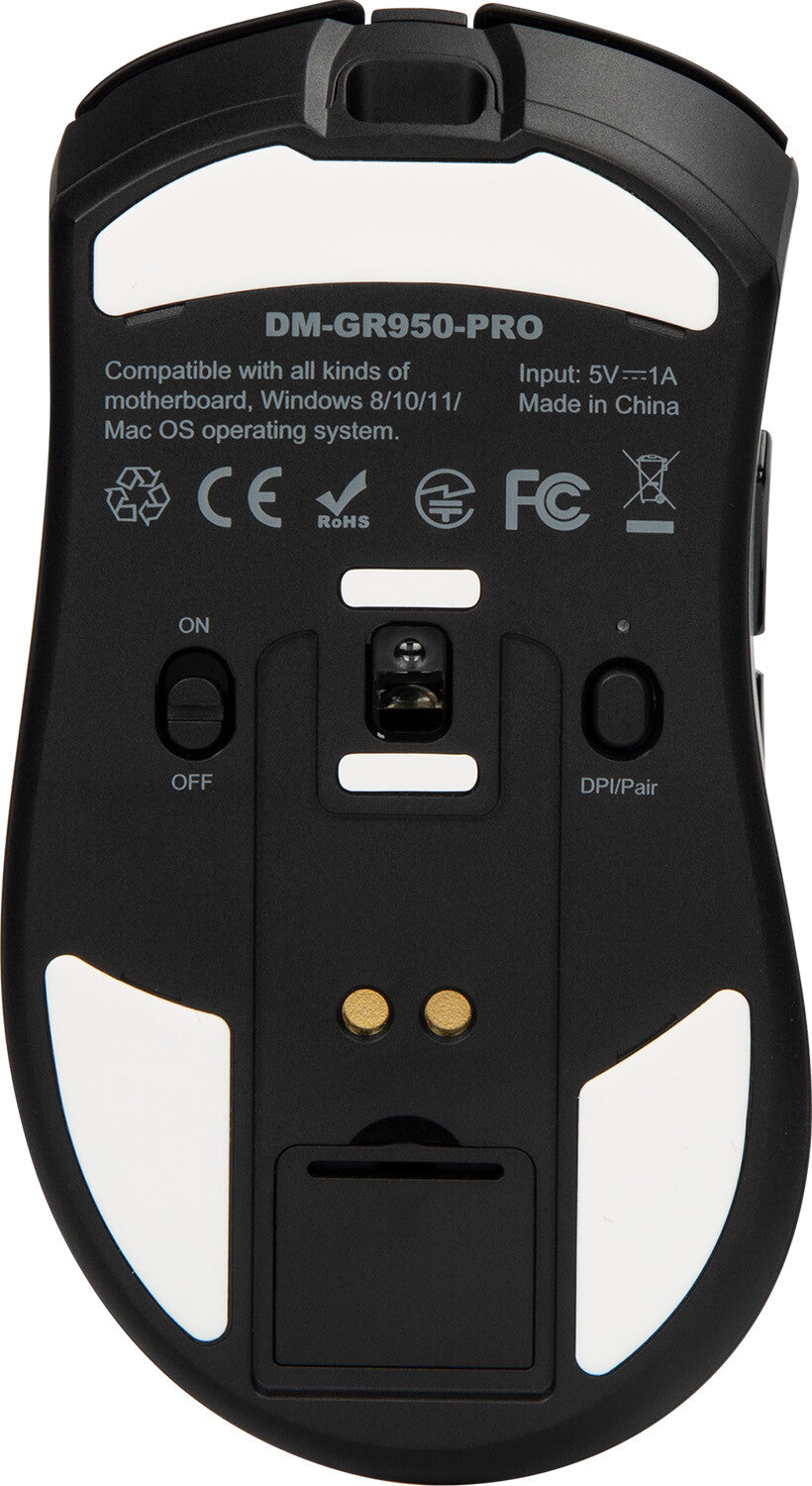 Voxicon DM-GR950-PRO datormöss Kontor högerhand RF Wireless + Bluetooth + USB Type-A Optisk 12000 DPI