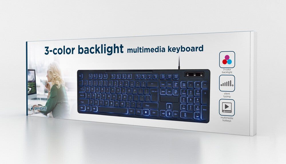Gembird KB-UML3-02 tangentbord Hem / Kontor USB QWERTY Engelska (USA) Svart