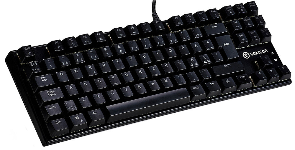 Voxicon Gr8-10 tangentbord Spela USB QWERTY Nordic Svart