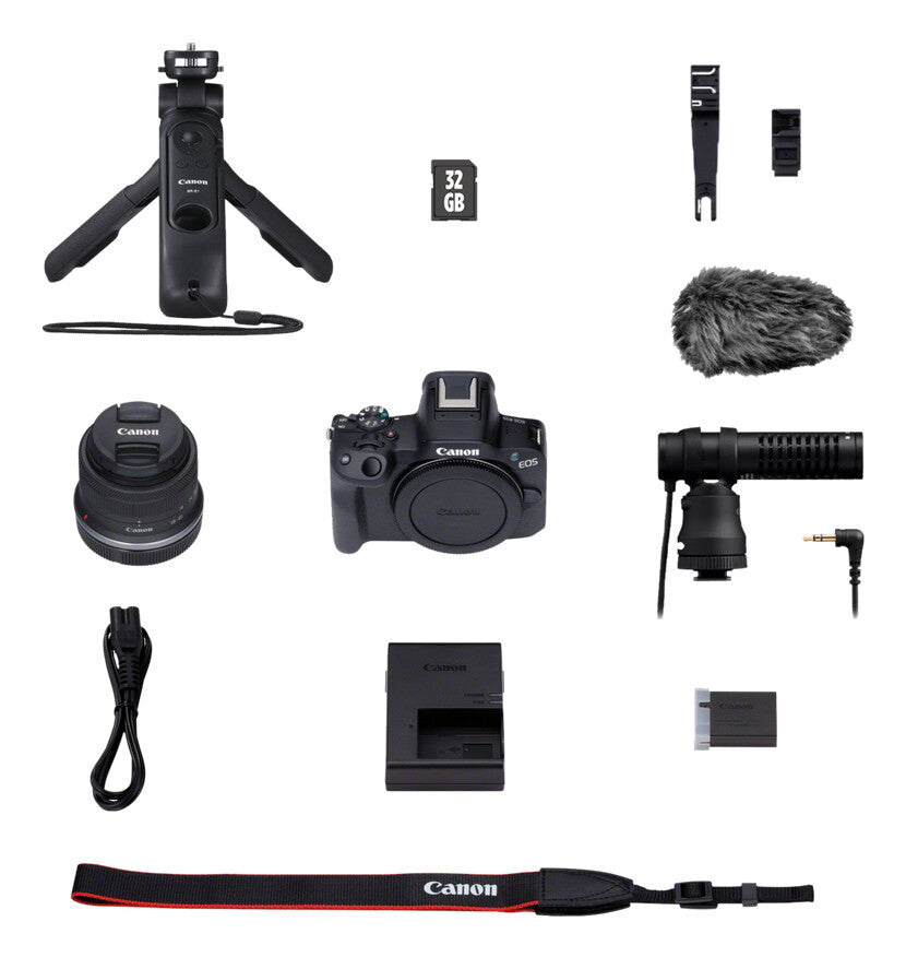 Canon EOS R50 Mirrorless Camera Content Creator Kit MILC 24,2 MP CMOS 6000 x 4000 pixlar Svart