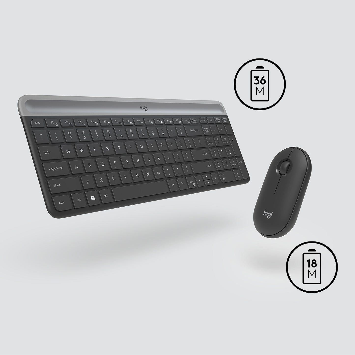 Logitech 920-009204 tangentbord Mus inkluderad Universal RF Trådlös QWERTY Amerikanskt internationellt grafit