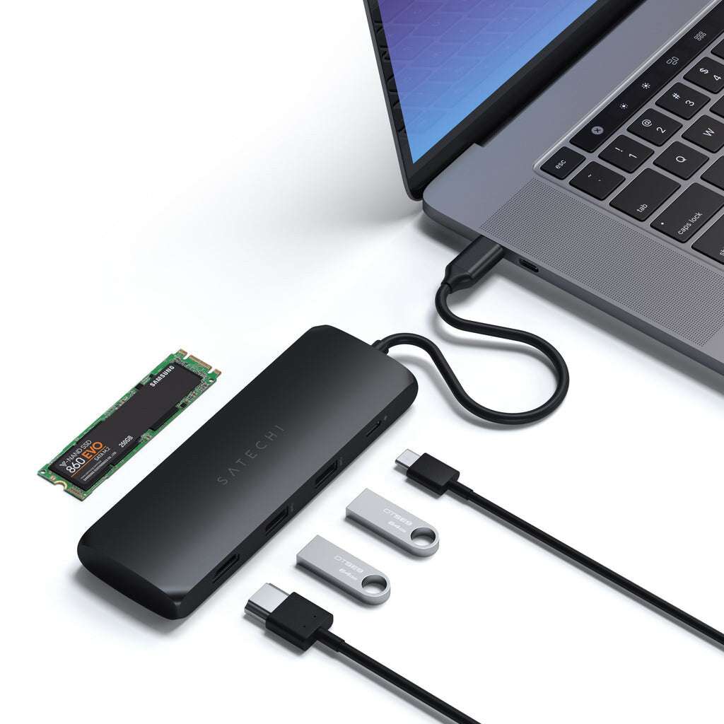 Satechi ST-UCHSEK dockningsstationer för bärbara datorer Kabel USB 3.2 Gen 2 (3.1 Gen 2) Type-A Svart