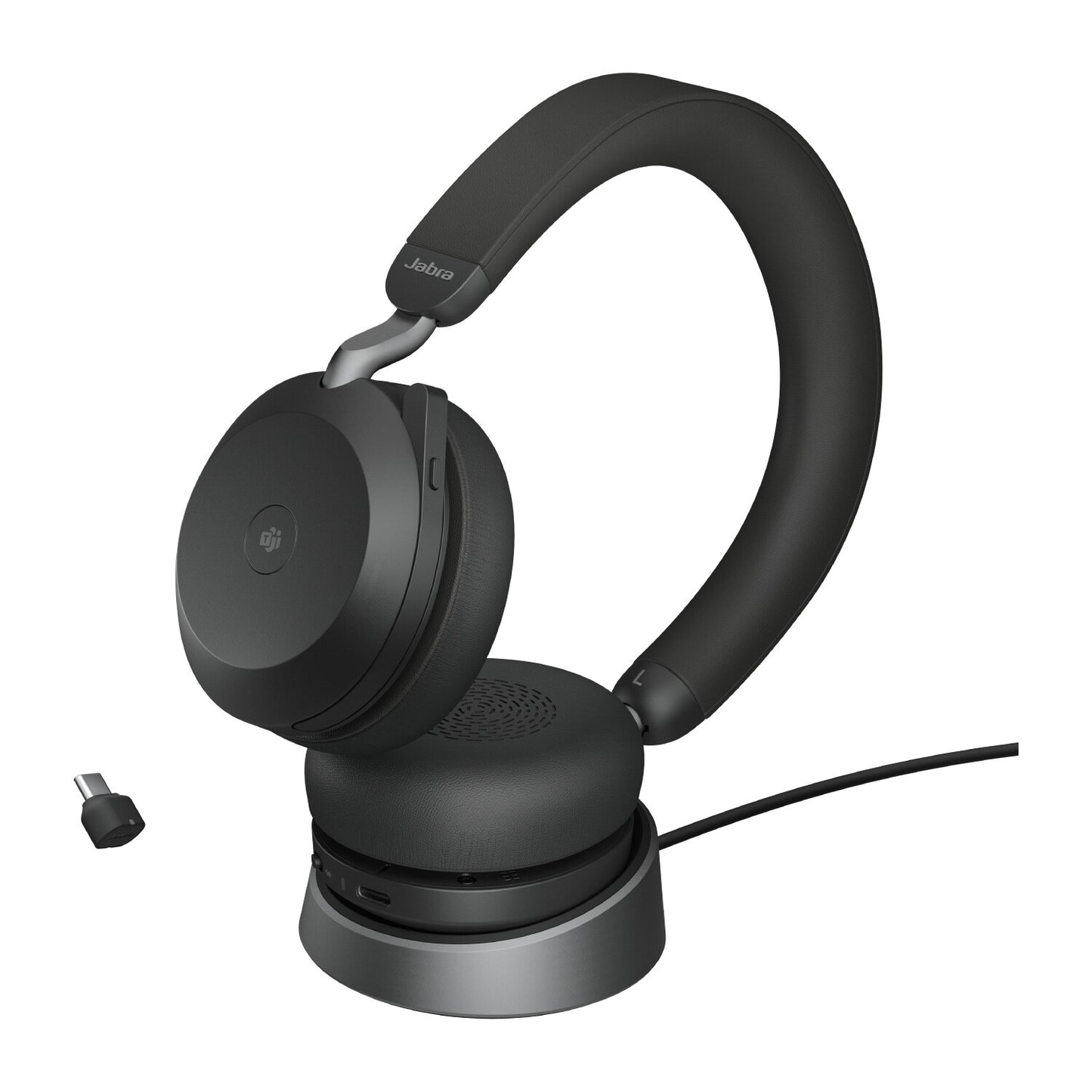 Jabra Evolve2 75 Headset Kabel & Trådlös Huvudband Samtal/musik USB Type-C Bluetooth Laddningsställ Svart