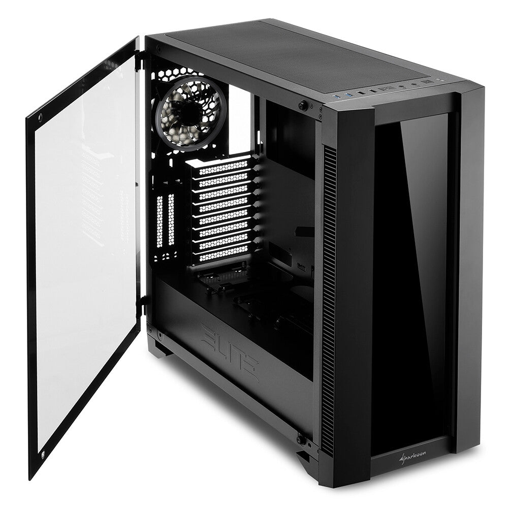 Sharkoon ELITE SHARK CA200G Midi Tower Svart