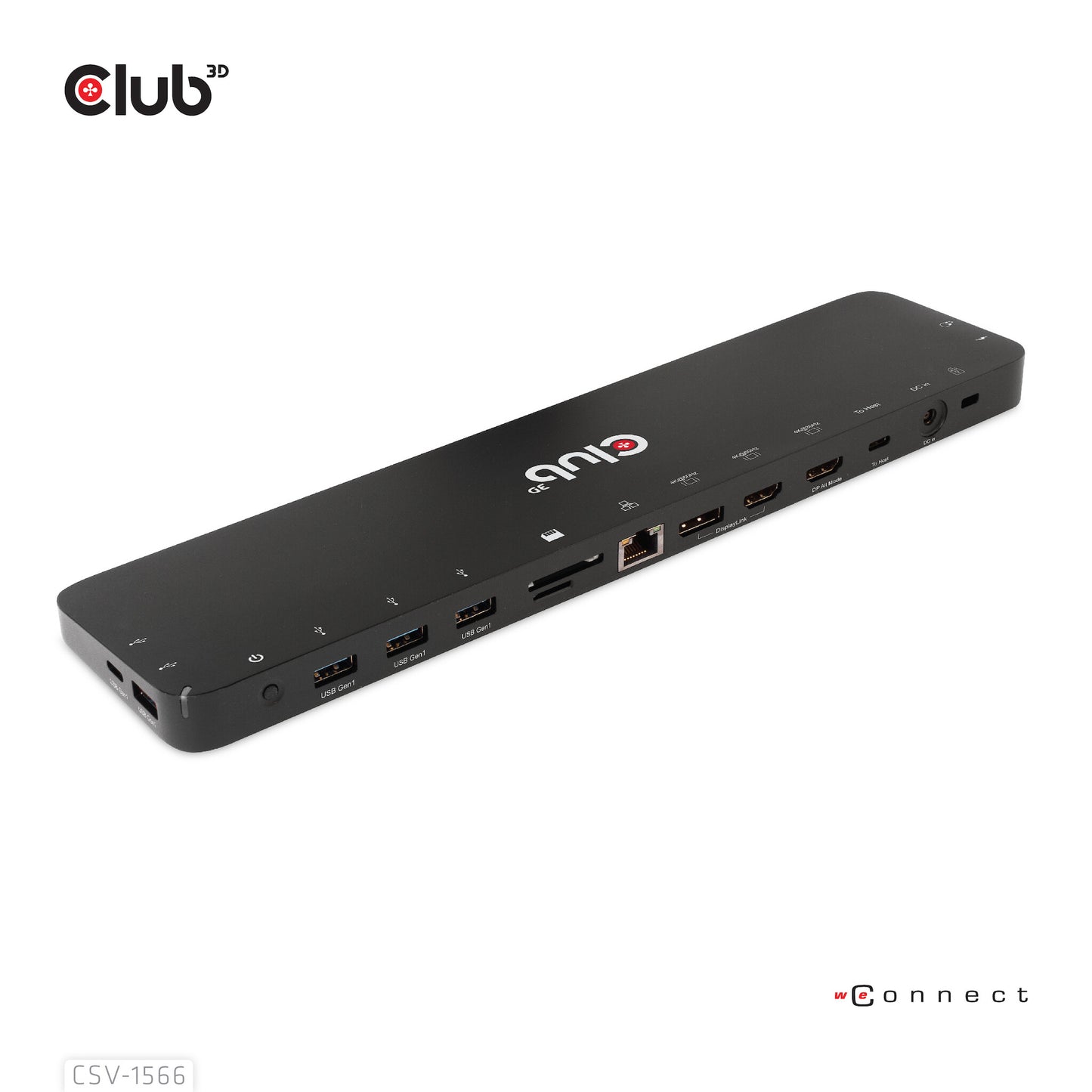 CLUB3D CSV-1566 dockningsstationer för bärbara datorer Dockning USB 3.2 Gen 1 (3.1 Gen 1) Type-C Svart