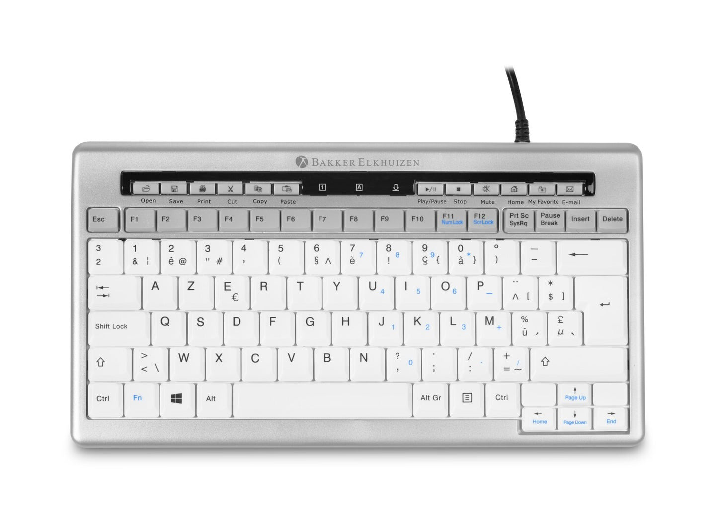 BakkerElkhuizen S-board 840 tangentbord Kontor USB QWERTY Engelska (Storbritannien) Ljusgrå, Vit