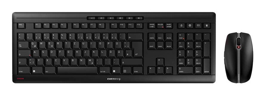CHERRY Stream Desktop tangentbord Mus inkluderad Kontor RF Trådlös QWERTZ tyska Svart